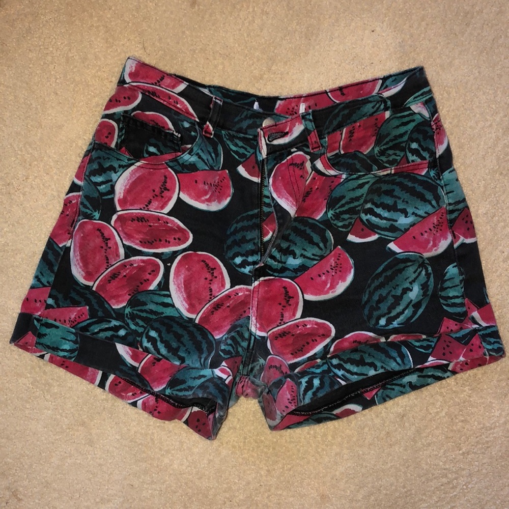 AMERICAN APPAREL HIGH WAISTED WATERMELON SHORTS